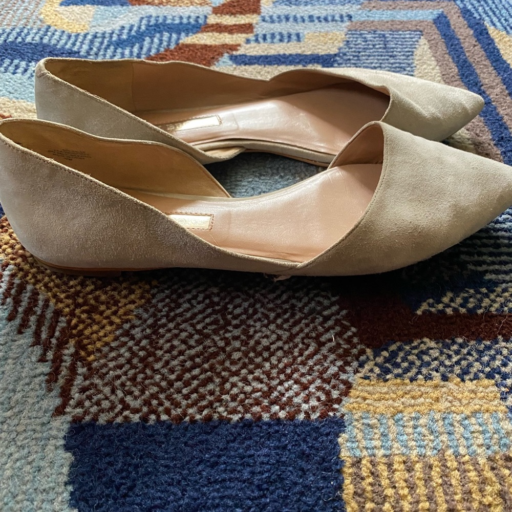 Audrey Brooke Grey Suede Flats (size 10)
